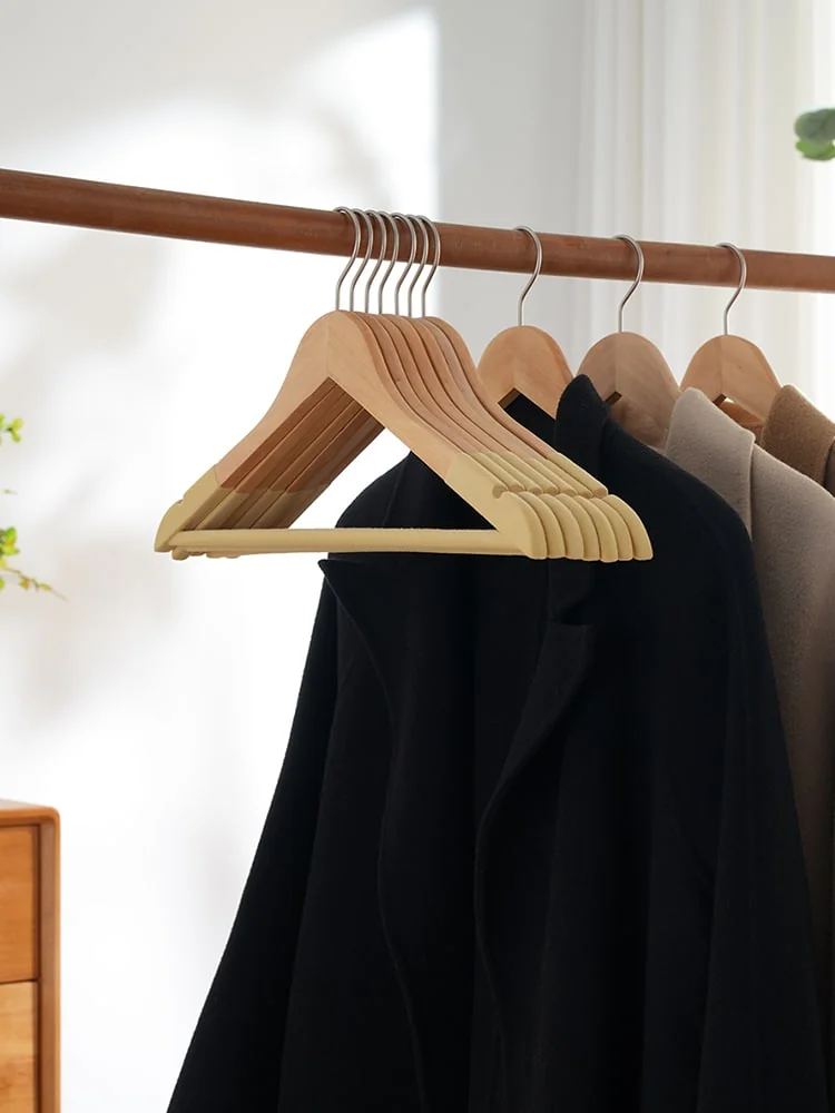Non Slip Wooden Hangers Schima Wood