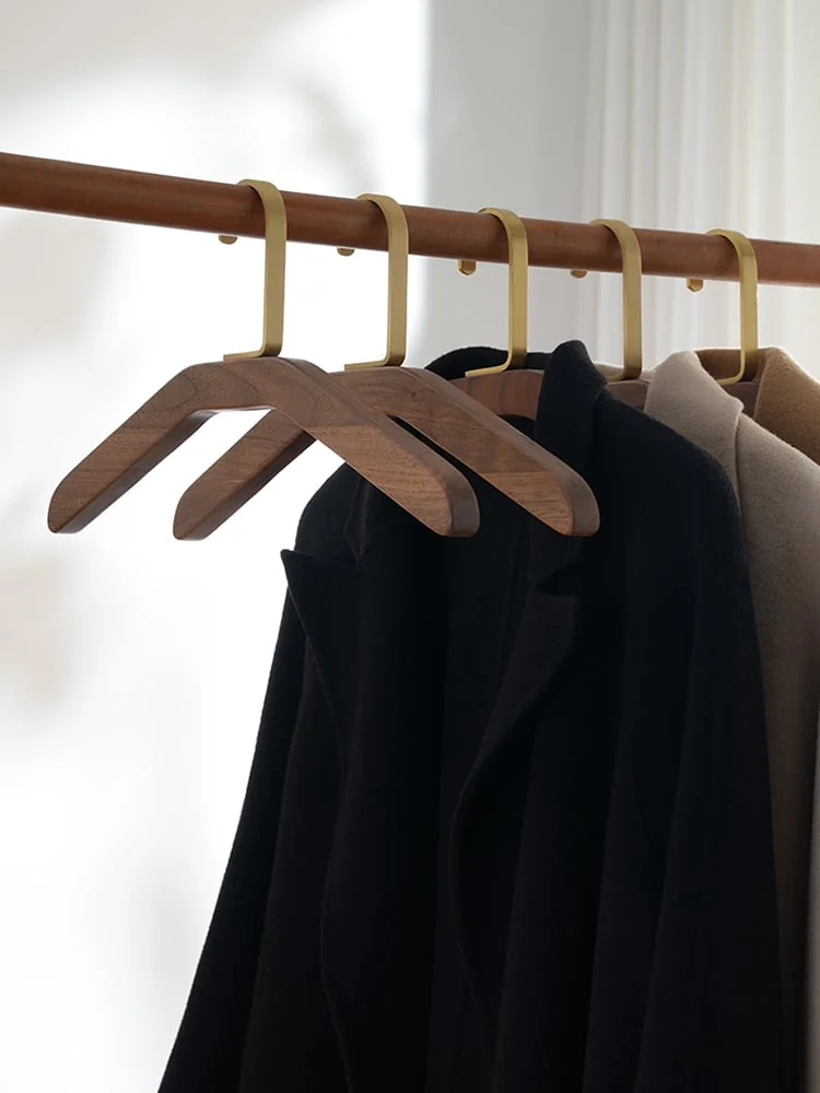 Walnut Wood Hangers with Brass Hook